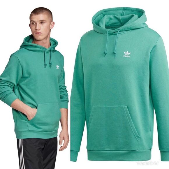 adidas Originals Trefoil Essentials Hoodie Joggers Sweatsuit Set Co-Ord Green - Picture 2 of 13